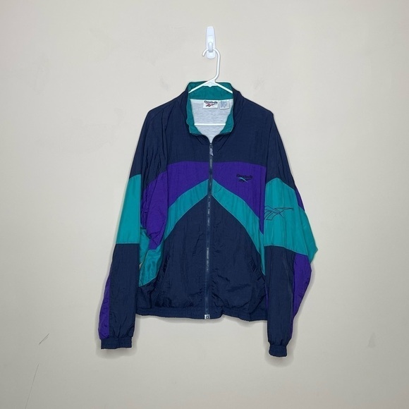Vintage Retro Reebok Windbreaker Jacket Colorblock - Picture 1 of 6
